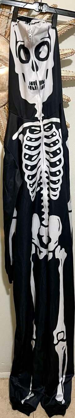 Adult Unisex Skeleton Suit Halloween Cosplay Costume Full Suit With Hood